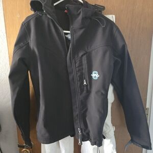 Women's Black Ski Jacket with Blue Detail